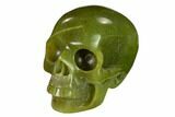 Realistic, Polished Jade (Nephrite) Skull #151134-2